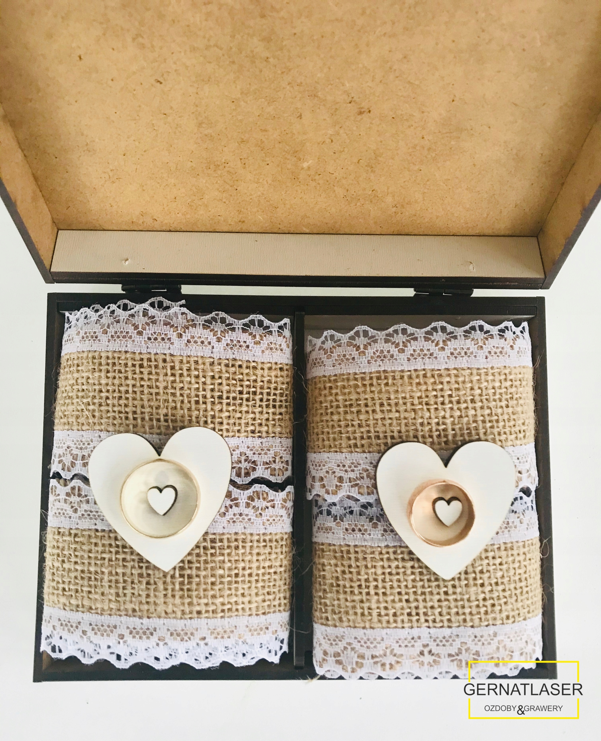 Pudełko Na Koperty i Obrączki Rustykalne KOMPLET Marka inny