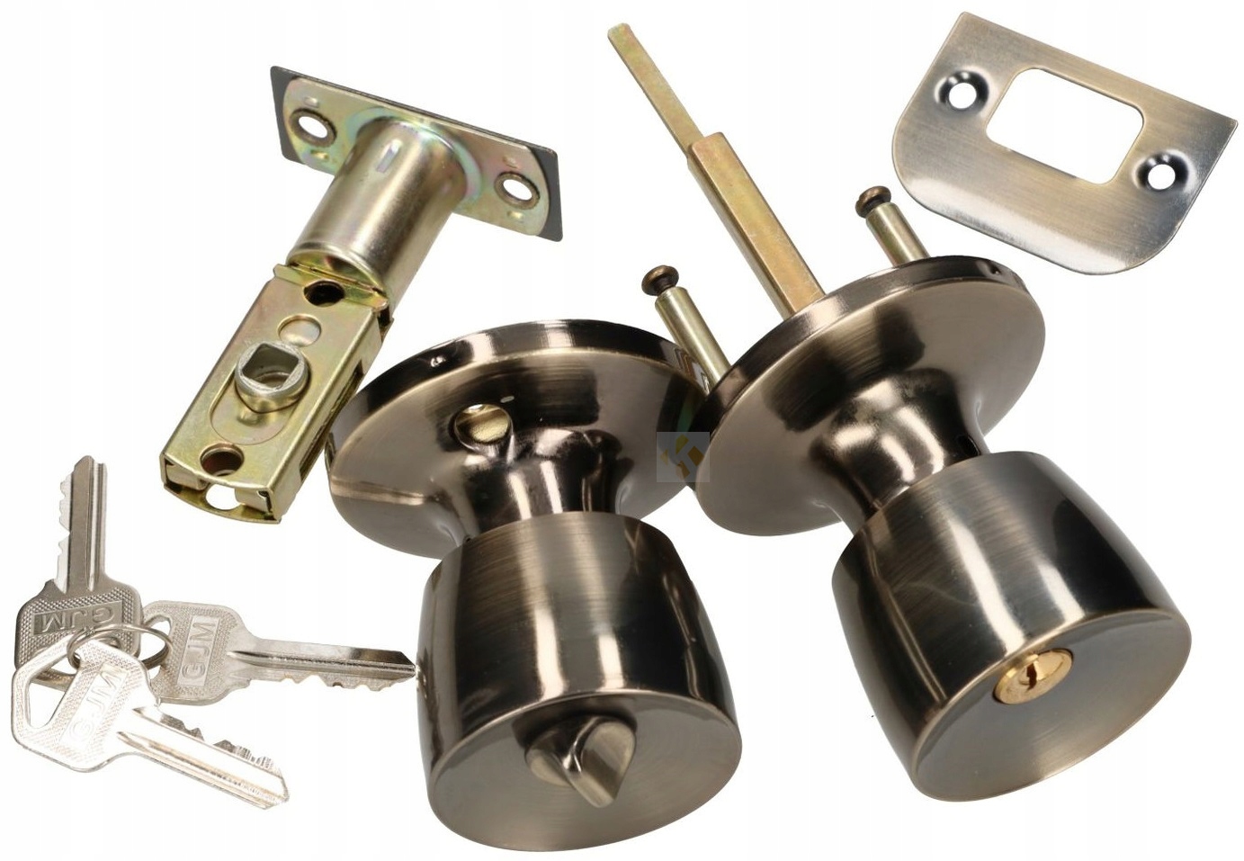 GAŁKA GAŁKI DRZWI ZAMEK Z BLOKADĄ OBROTOWA PATYNA