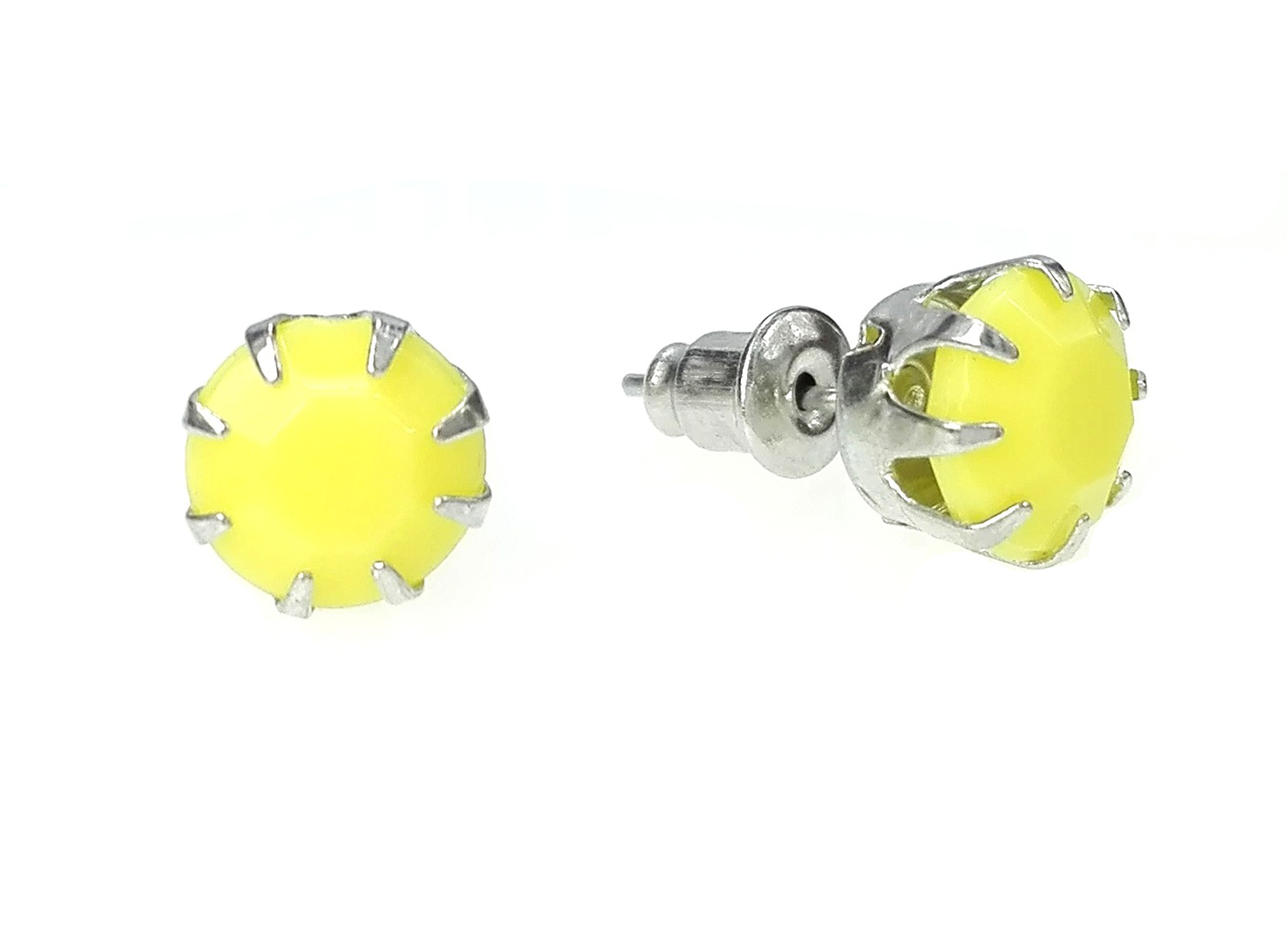 

Kolczyki koła kółka cyrkonie żółte 8 mm kółko koło