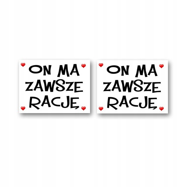 

Naklejki na buty para On Ma Zawsze Rację 2szt