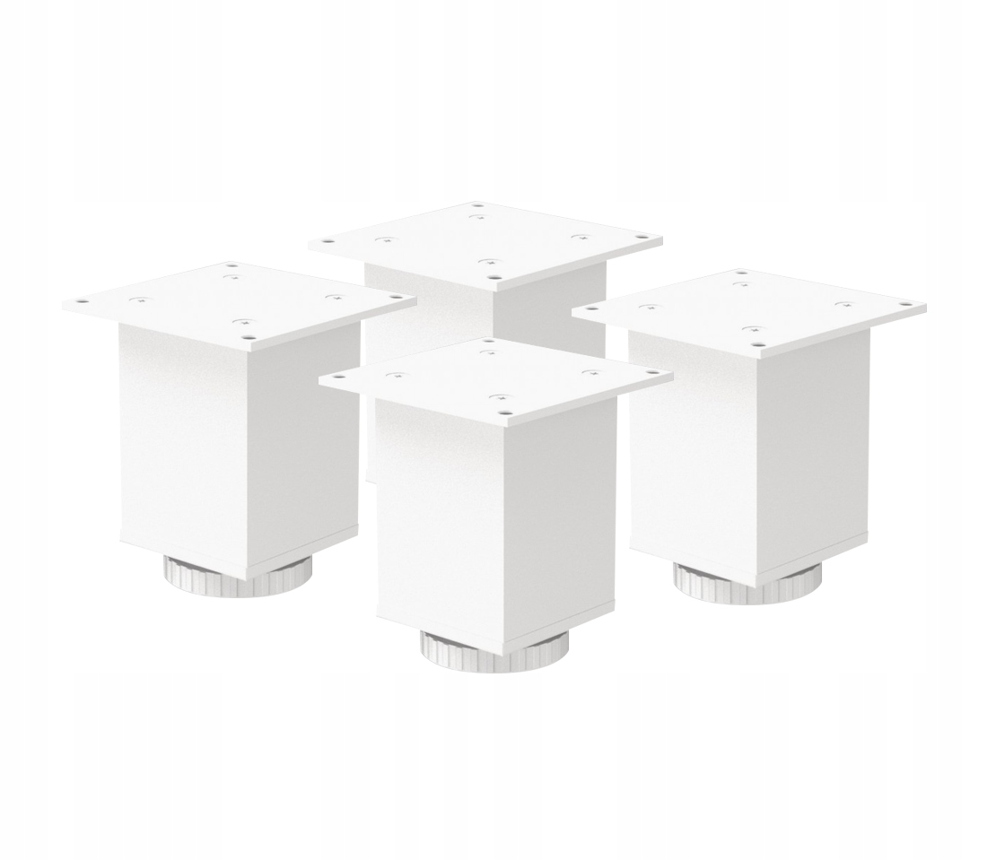 4 X Nábytková Noha Nastavitelná V 60 MM Bílá