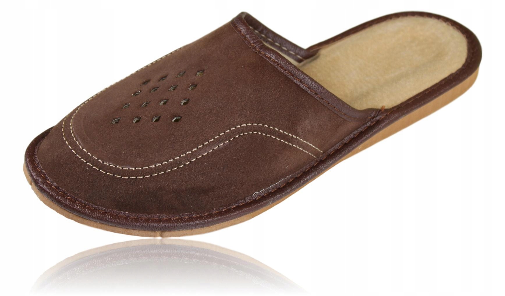 

Kapcie męskie skórzane klapki zamszowe 1203 42