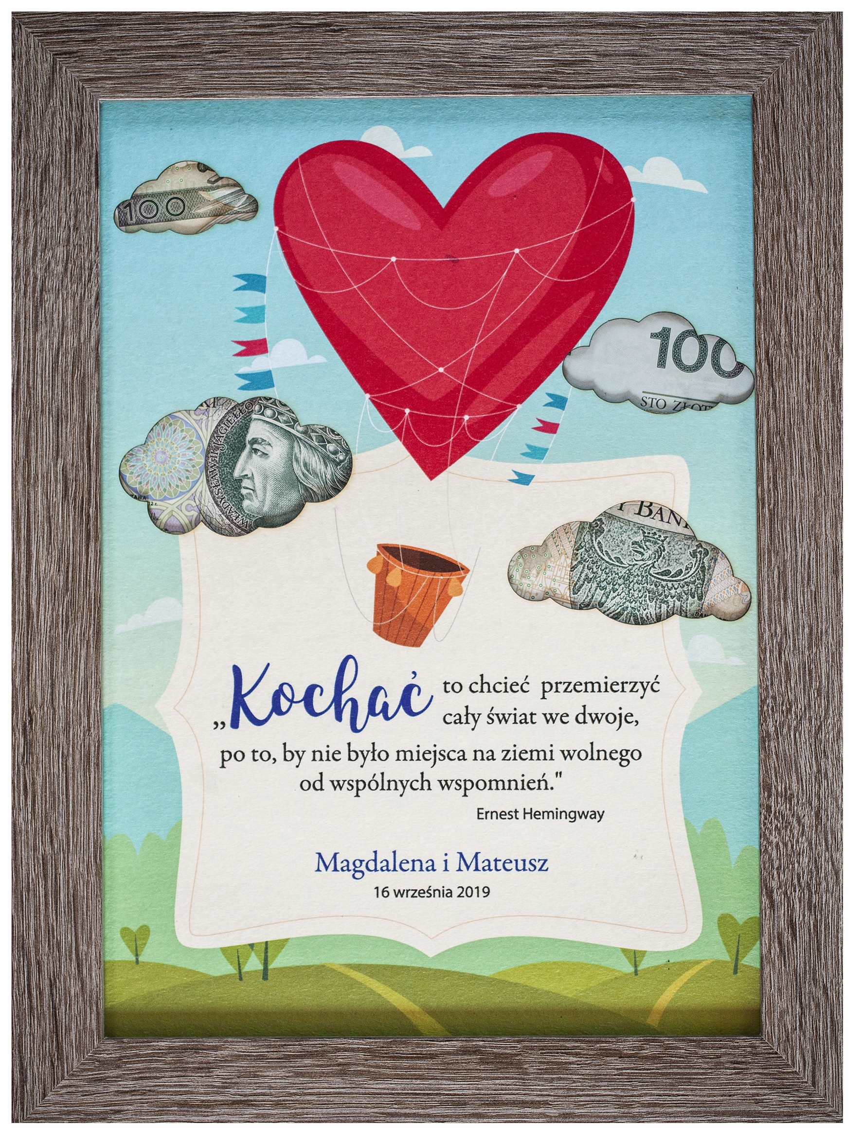 

Ramka pieniądze balon prezent koperta ślub 21x30