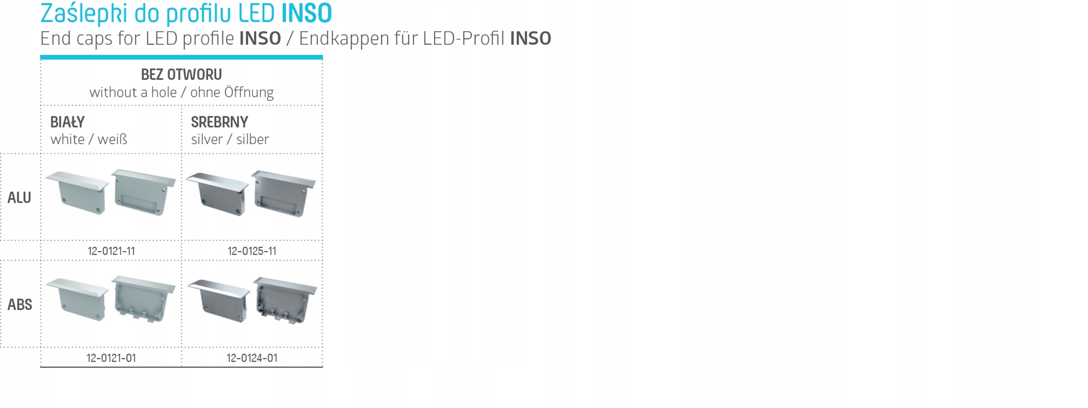 ZAŚLEPKA DO PROFILU ALUMINIOWEGO SOLIS ILEDO INSO Marka Lumines