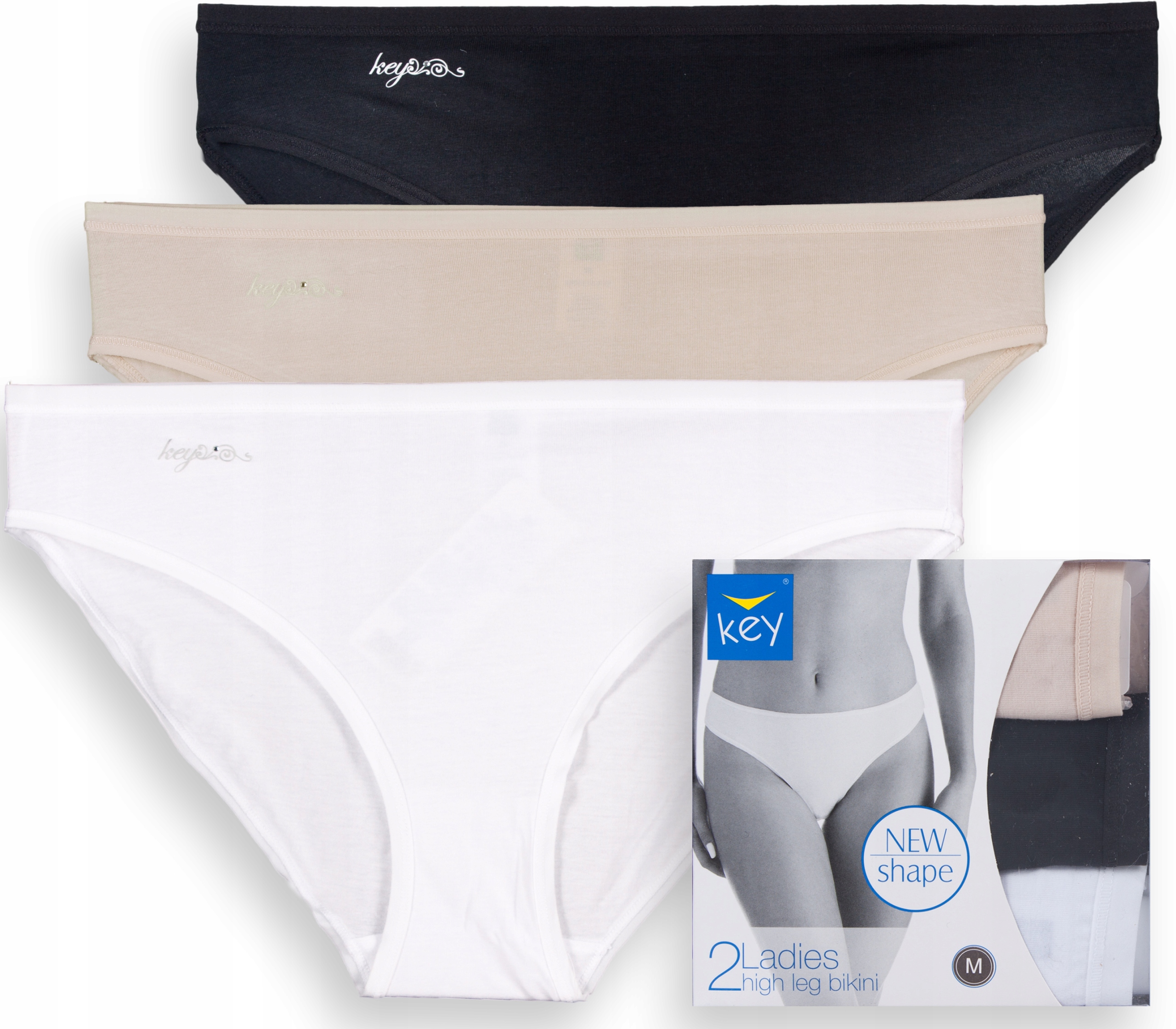

Key Lph 010 Figi Bikini 3 szt białe/czarne/beż L