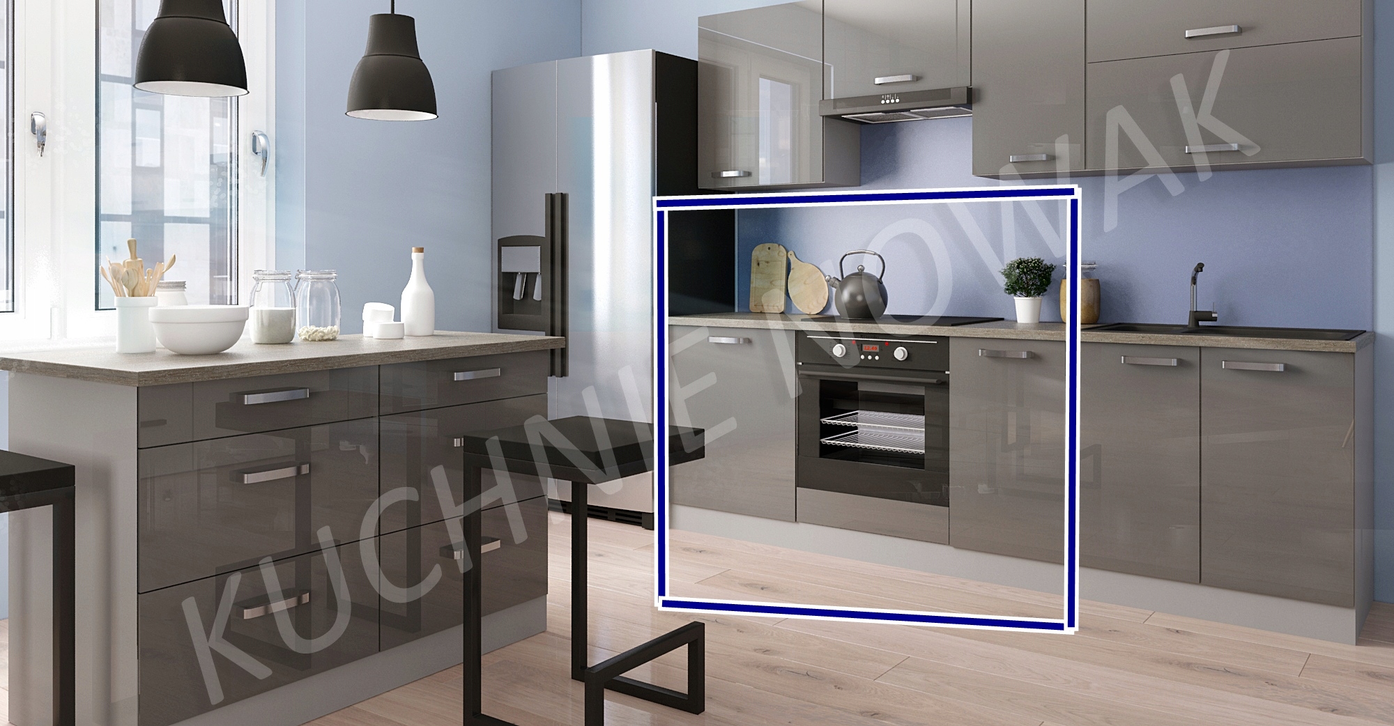 MEBLE KUCHENNE JULIA/ SMART POŁYSK MDF 160 cm