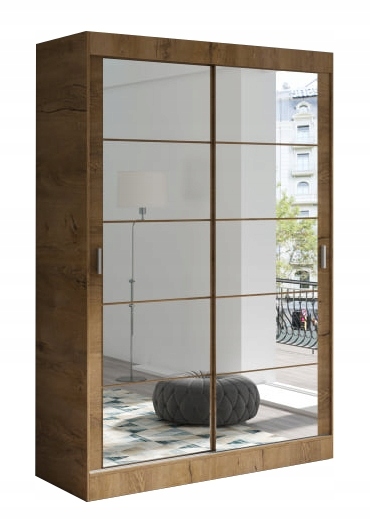 Szafa Przesuwna 120cm Dąb Lefkas + Lustro KUBA 2