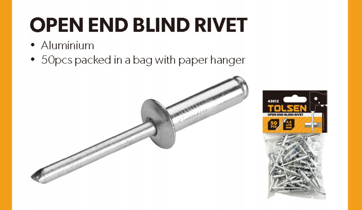 

Tolsen Nity Aluminiowe Zrywalne 3,2x6,4 MM 50 Szt
