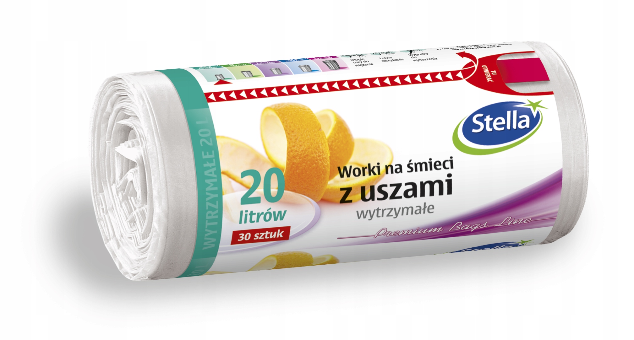 

Worki na śmieci uszami Łazienkowe Hdld 20L 30szt