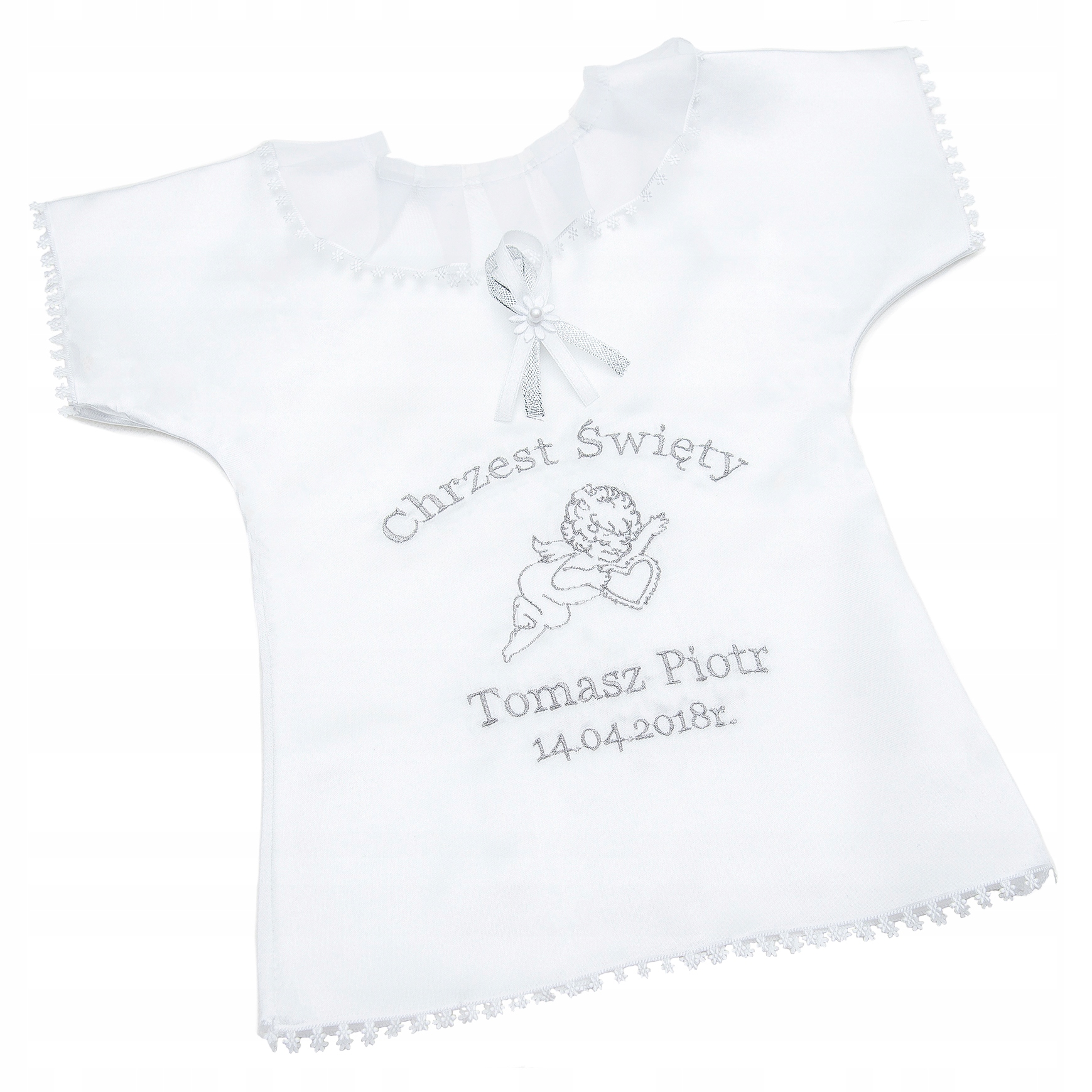 

Szatka koszulka do Chrztu z haftem Na Chrzest