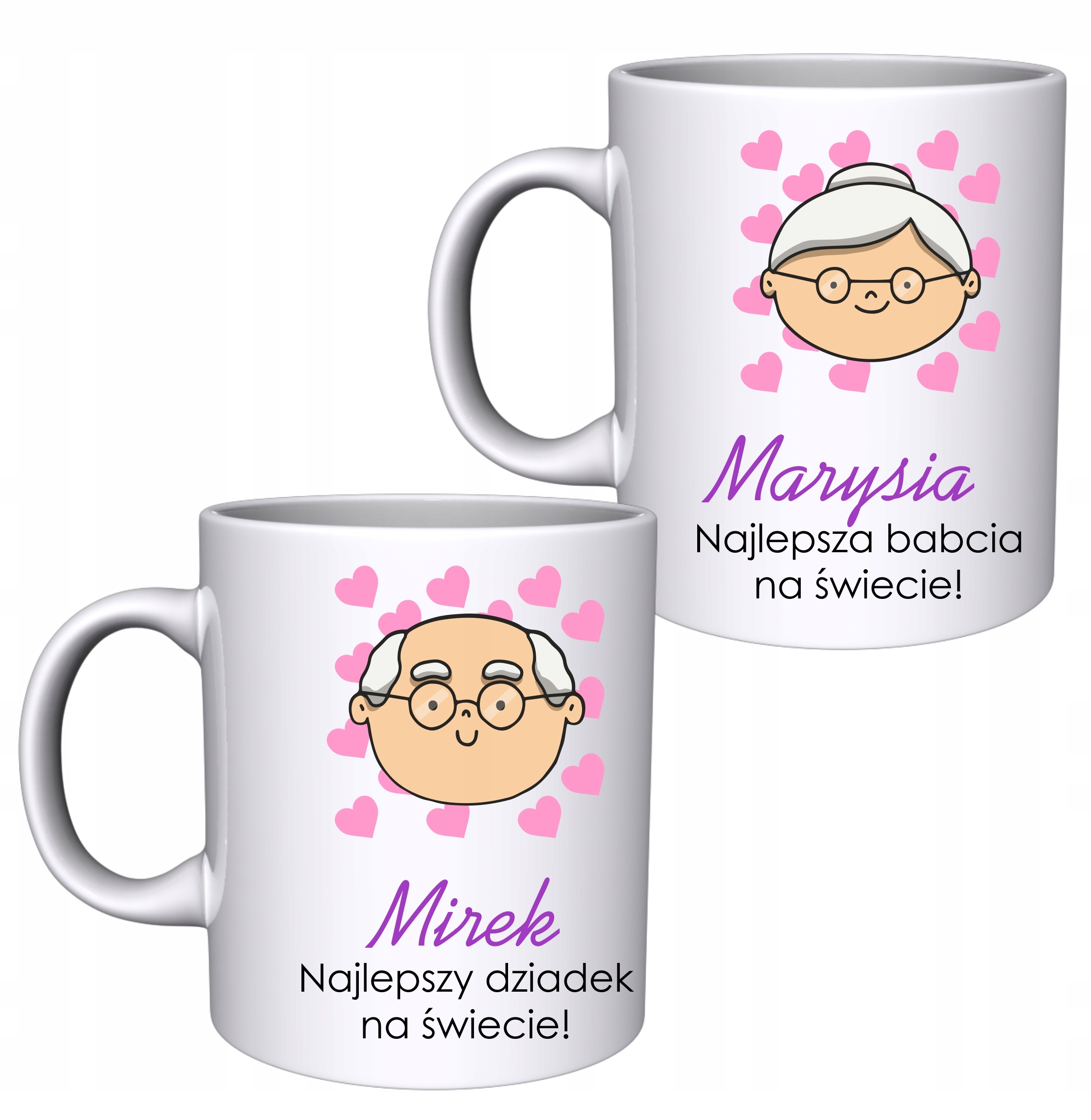 

2x Kubek Z Imionami Prezent Na Dzień Babci Dziadka