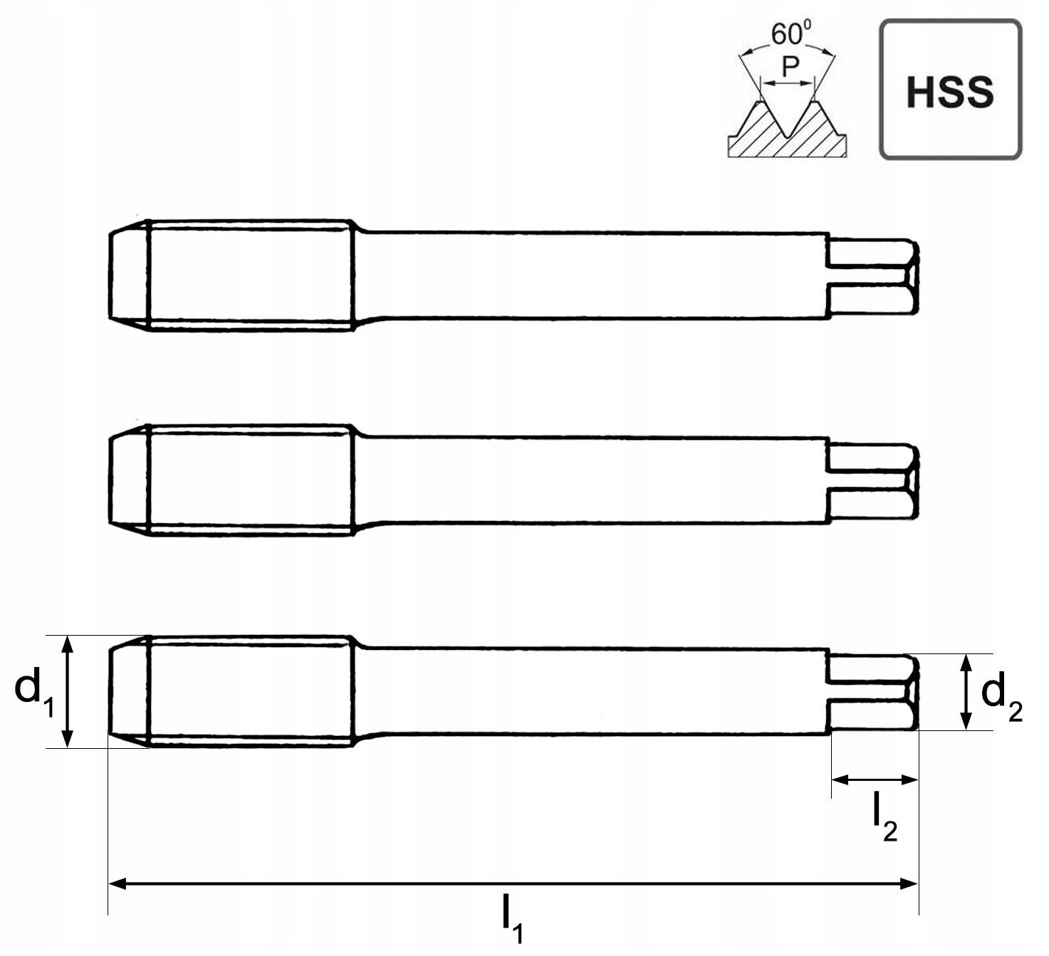 GWINTOWNIK M4 HSS GWINT M4x0.7 mm. KOMPLET 3 SZT Marka Horn