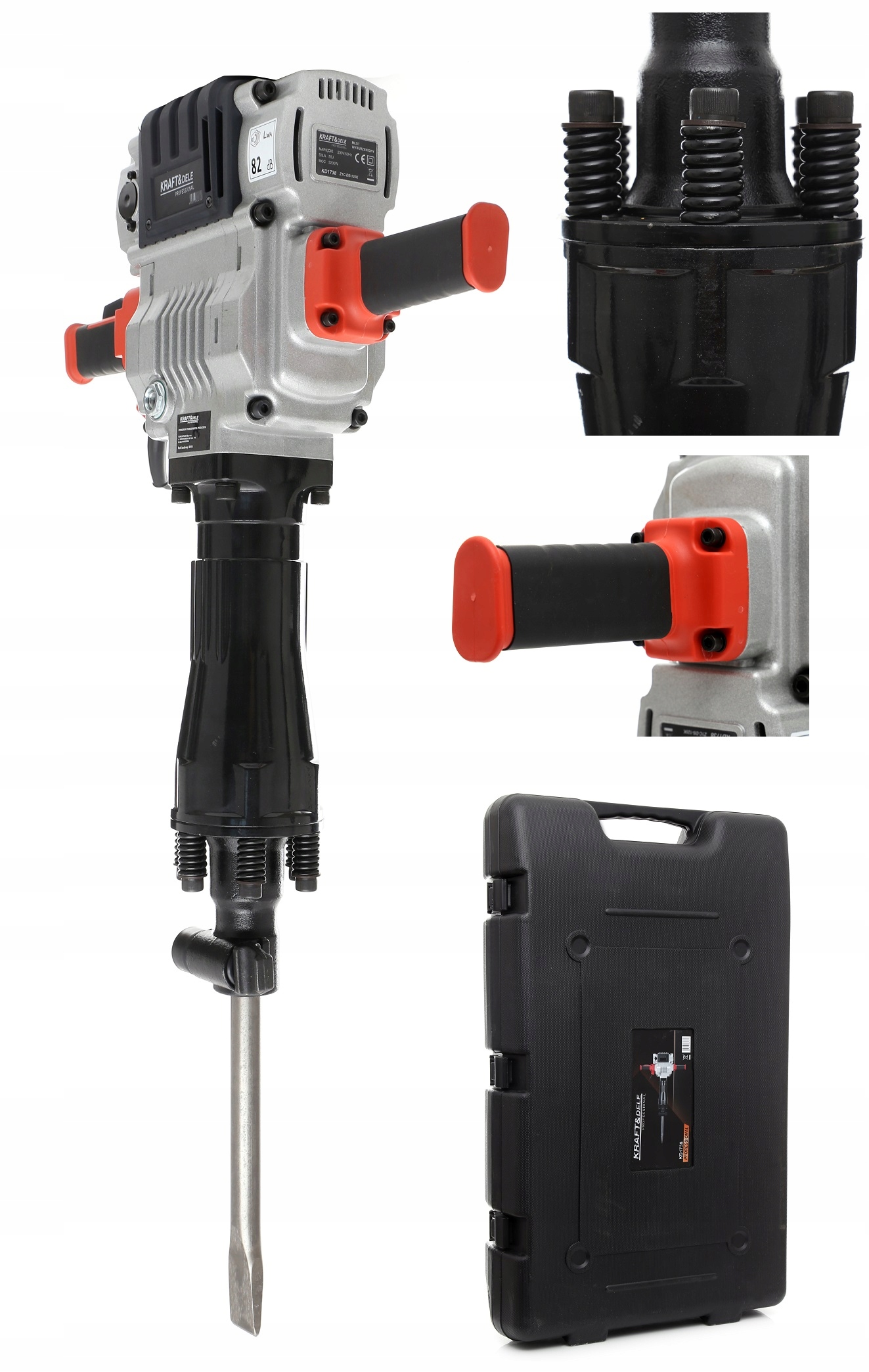 Demoliční Kladivo KD1738 55 J 3200W 75J Kufr Dláta Kraft&dele