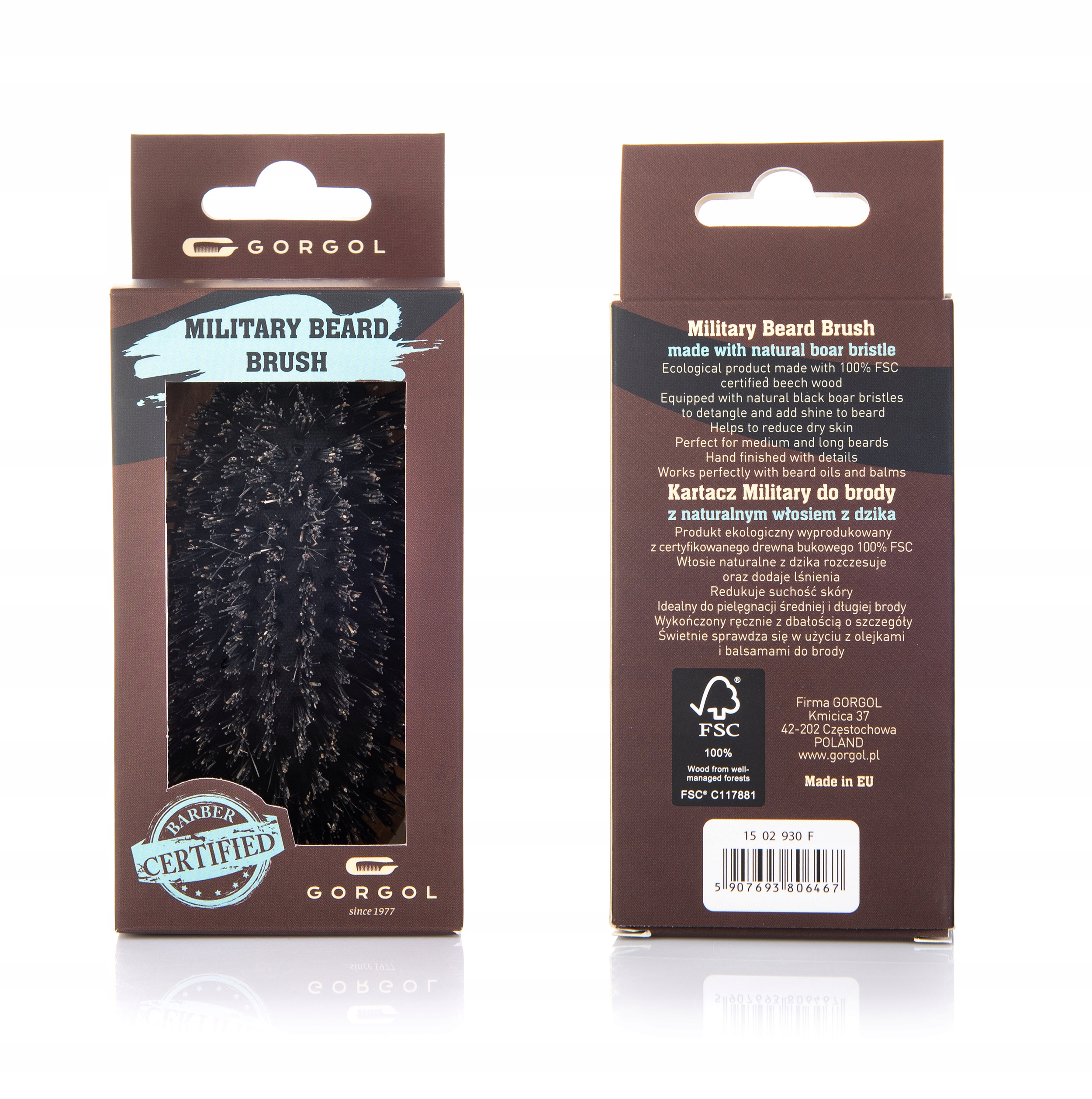 DREWNIANA SZCZOTKA KARTACZ DO BRODY NATURALNA Marka Gorgol