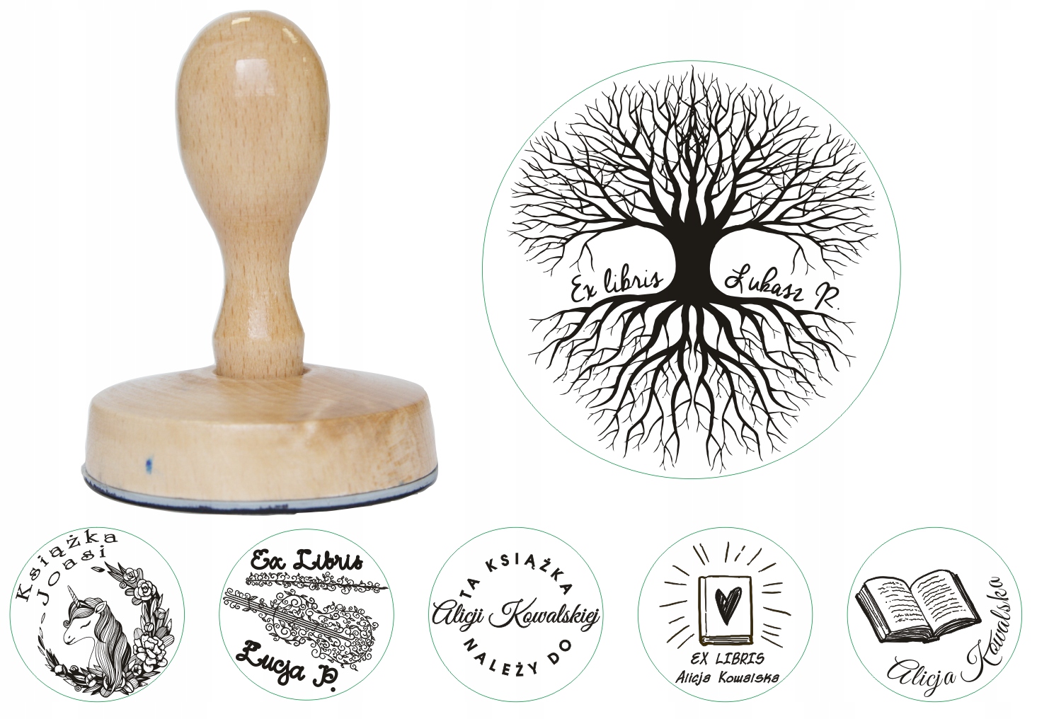 EX LIBRIS, pieczątka, stempel do książek, komplet