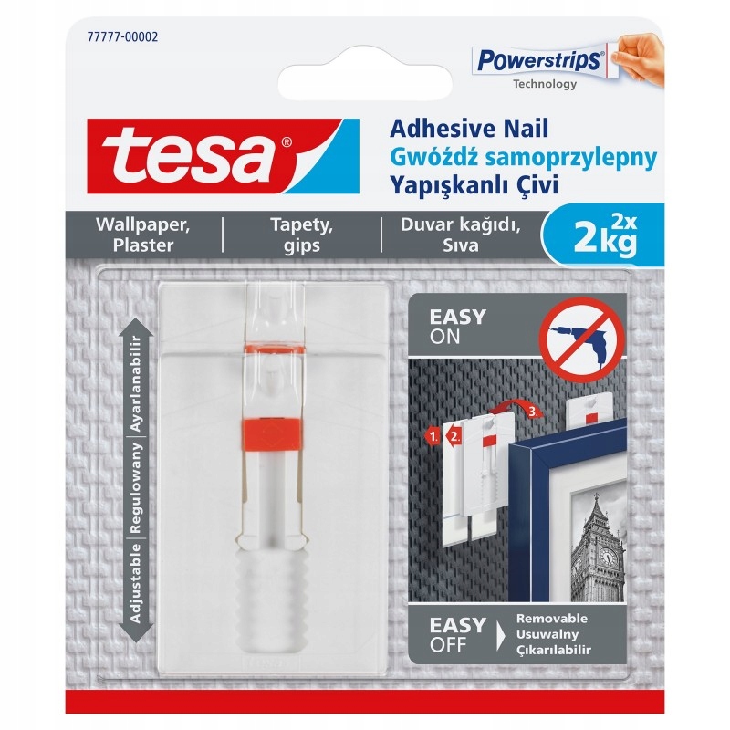 

Gwóźdź samoprzylepny Regulowany 2x2kg Tesa 77777