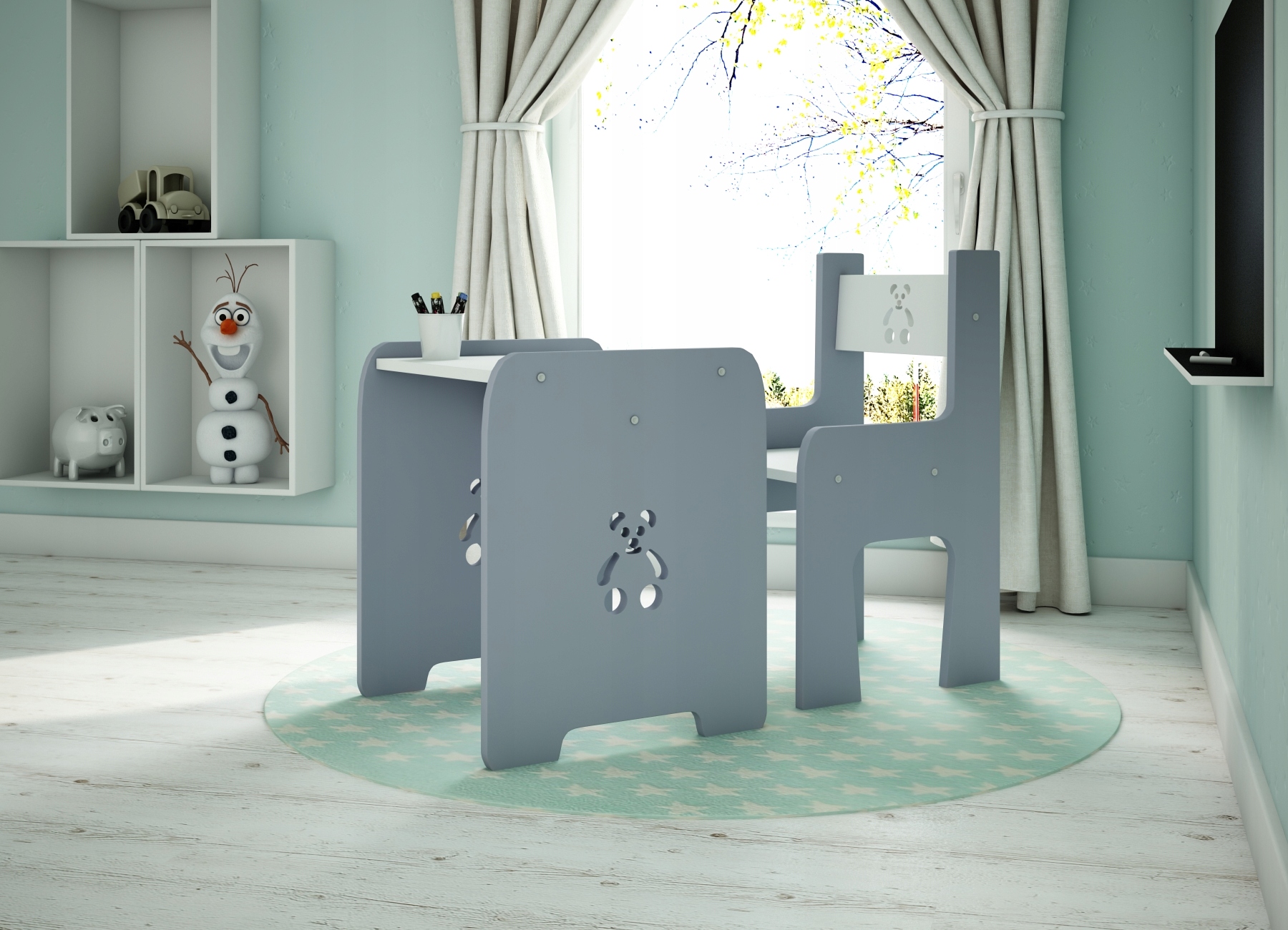 KRZESEŁKO I STOLIK MIŚ DLA DZIECKA Kolekcja Miś