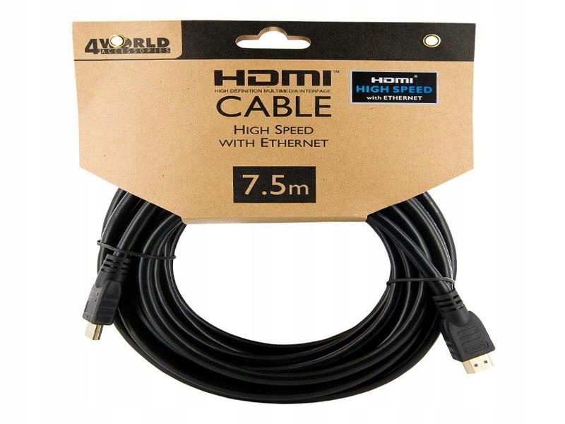 DŁUGI Kabel HDMI - HDMI 7.5m 4K 4K2K 3D HIGH SPEED