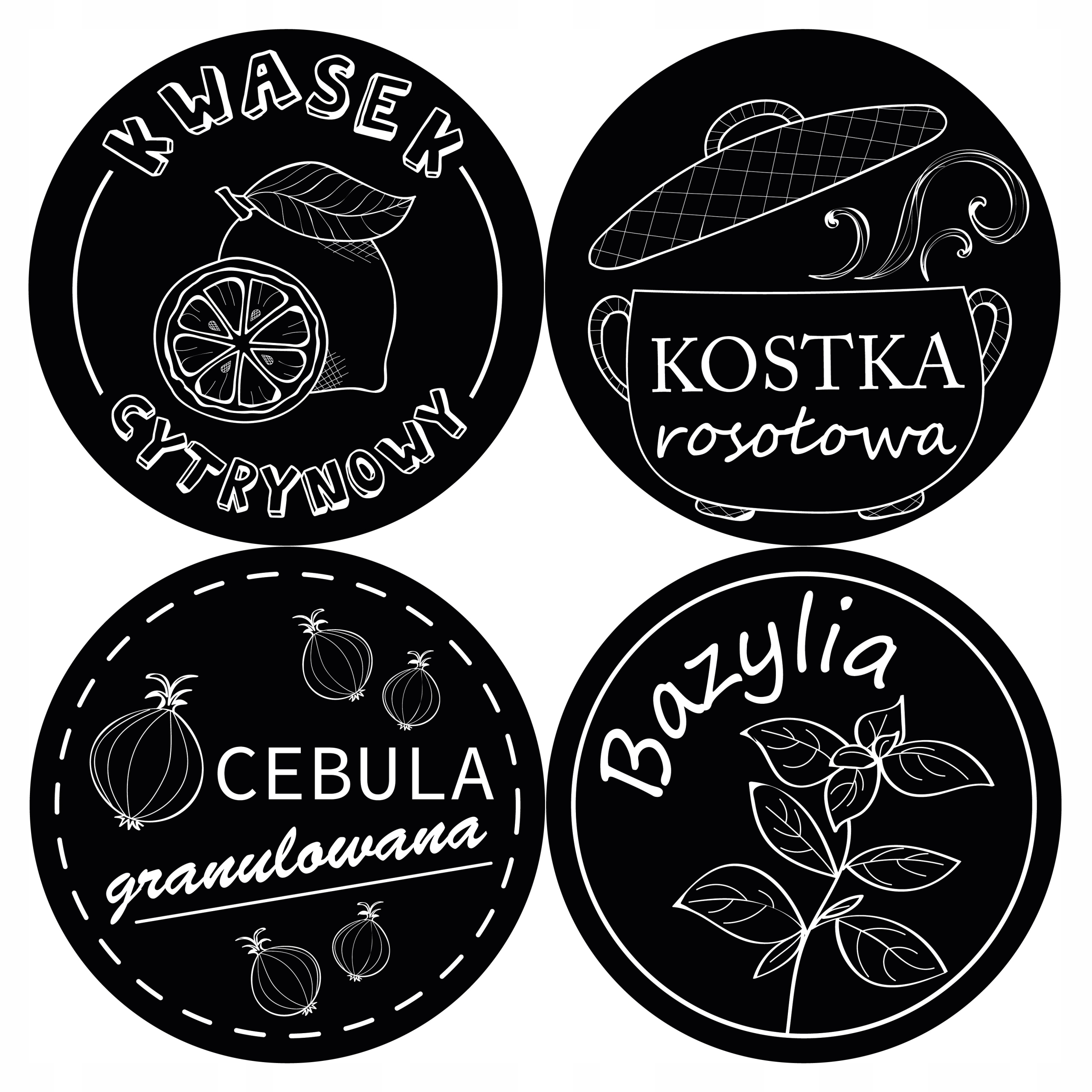

Czarne Naklejki Etykiety Na Przyprawy Słoik 150szt