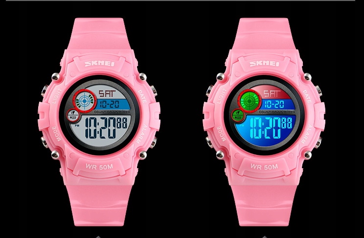 SUPER ZEGAREK DLA DZIECKA KOLOROWE LED NOWY MODEL Szkiełko akrylowe