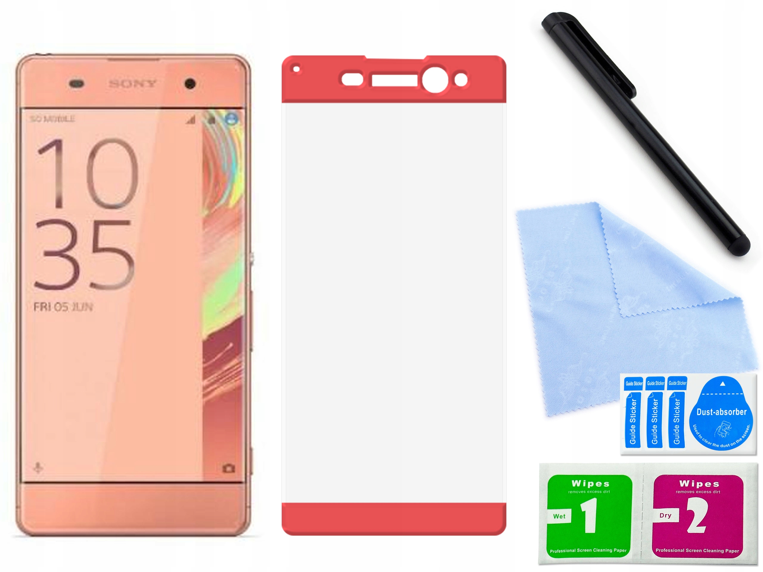 

Szkło hartowane 3D, do Sony Xperia Xa Ultra Różowe