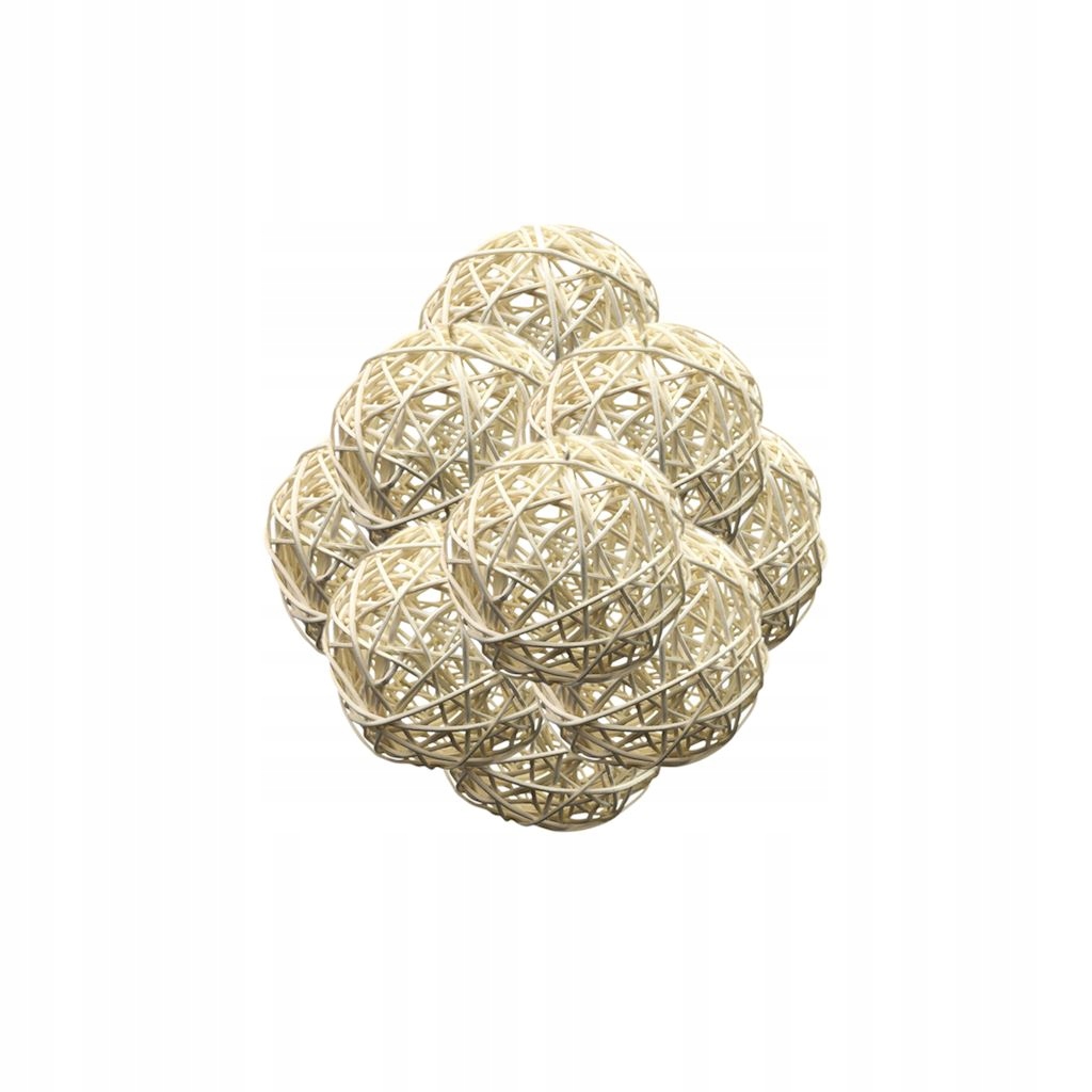 Lampki LED kule świecące rattanowe Girlanda 2xAA