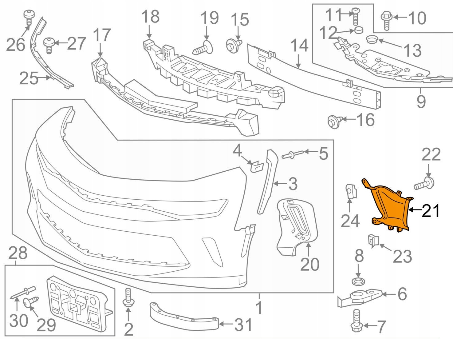 KANAŁ POWIETRZA LEWY CHEVROLET CAMARO LS LT 2016 Producent części Tong Yang