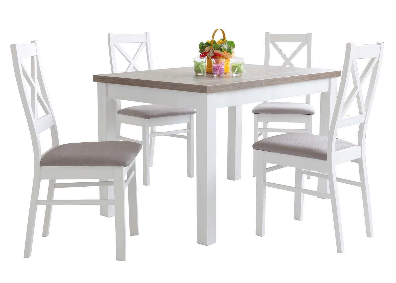 Стол 110х70 + белые стулья. Выбор цвета материала