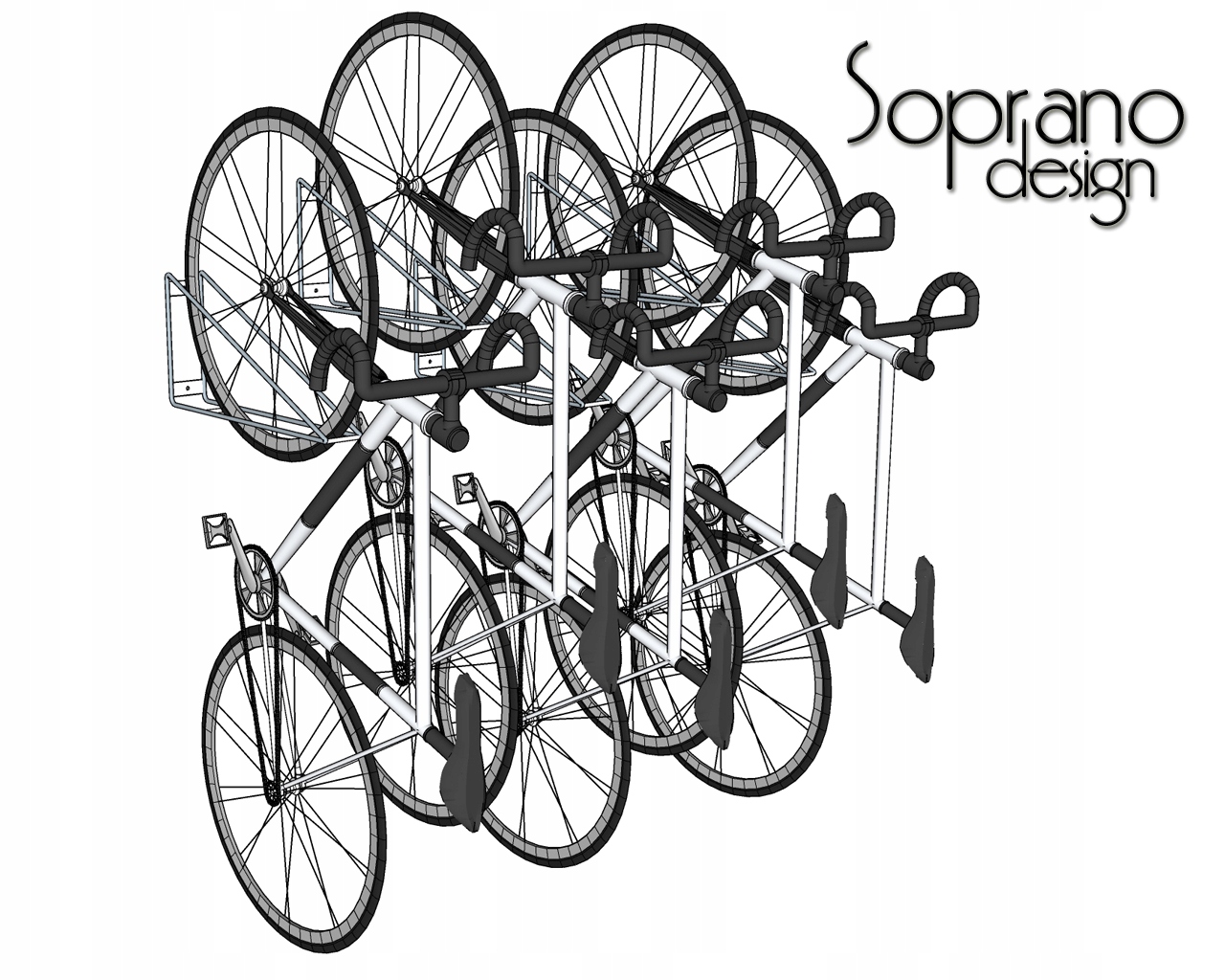 Wieszak Stojak Ścienny - Parking Rowerowy OCYNK Liczba stanowisk 1