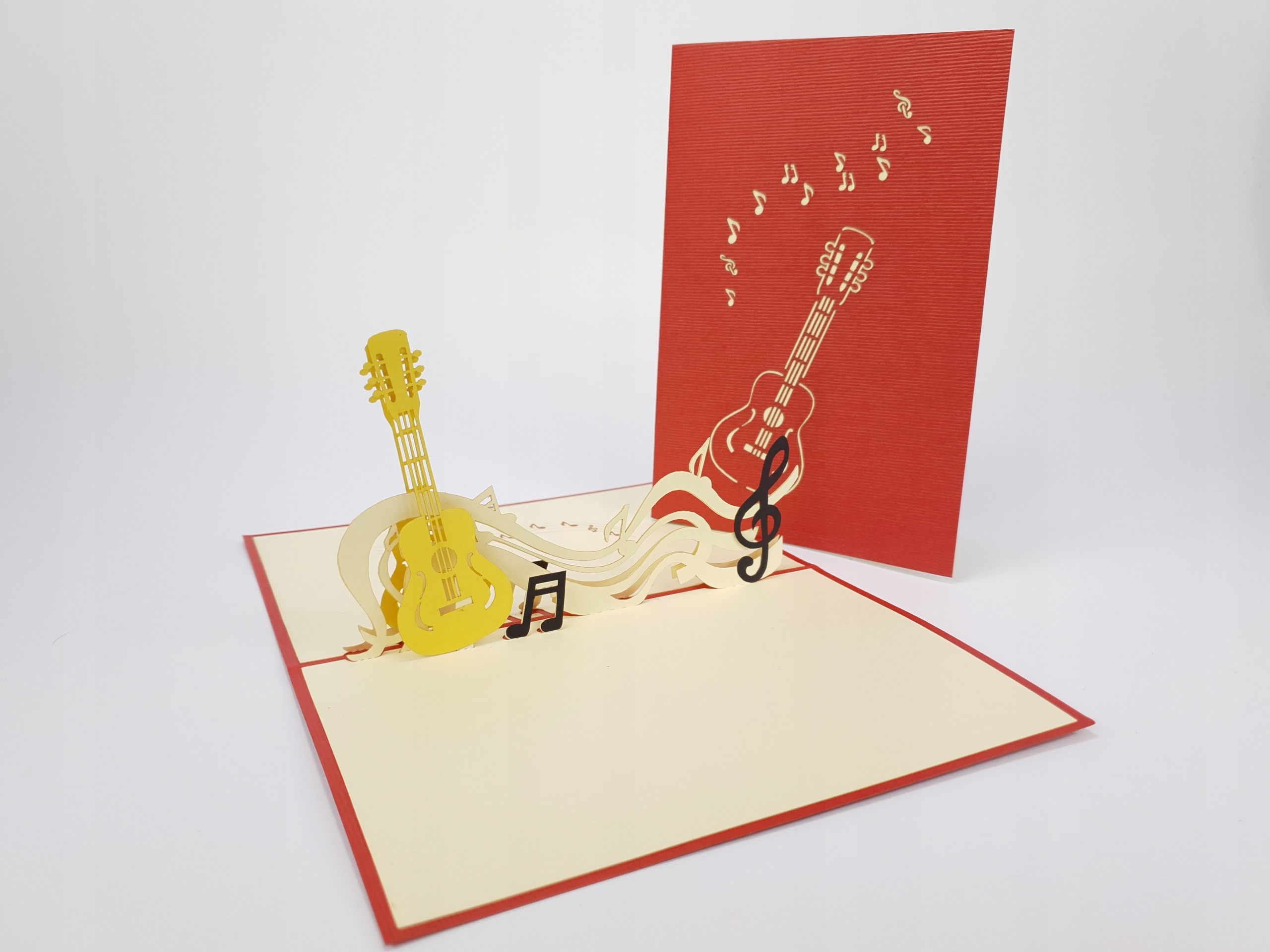 

Gitara i Latające Nuty Kartka 3d Muzyka Instrument