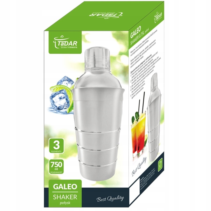 shaker nierdzewny 0,75l KARBOWANY GALEO — 11