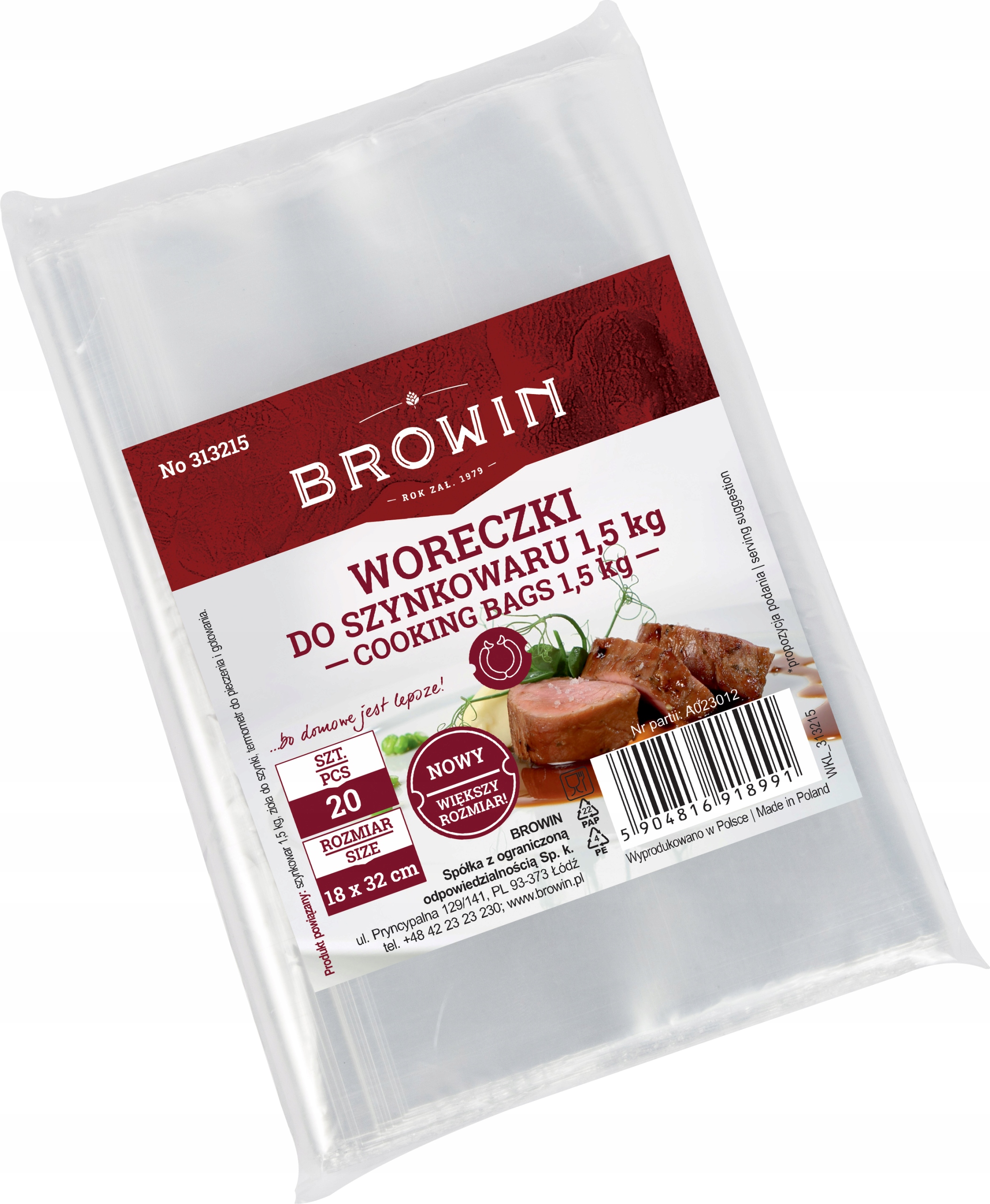 

Browin Woreczki Do Szynkowaru 1,5KG 20SZT 18X32CM