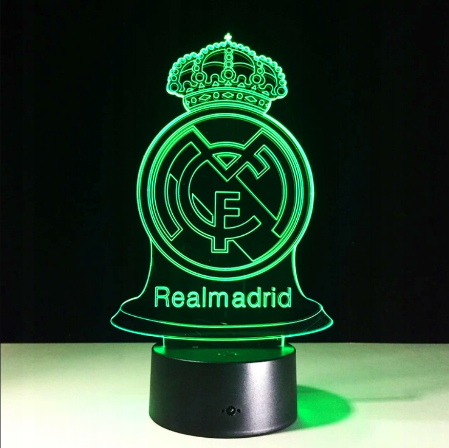 REAL MADRYT LAMPKA NOCNA 3D LED PREZENT + PILOT Długość/wysokość 21 cm