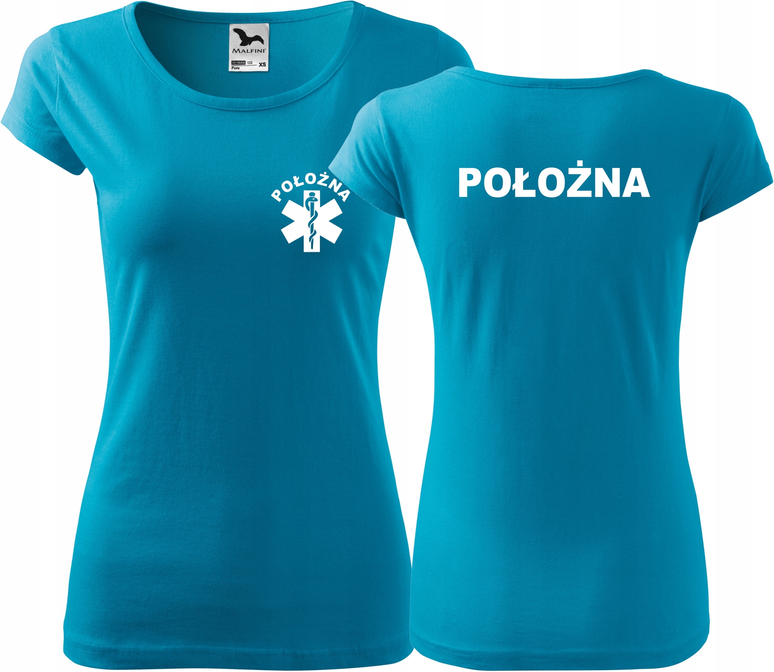 

Damska koszulka medyczna Pure z nadrukiem Położna