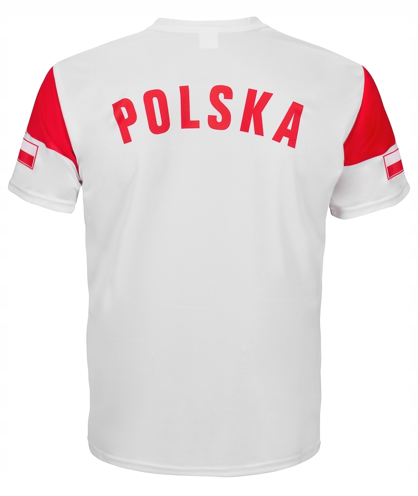 ORZEŁ POLSKA - sportowa koszulka kibica r. XXL Kolor biały