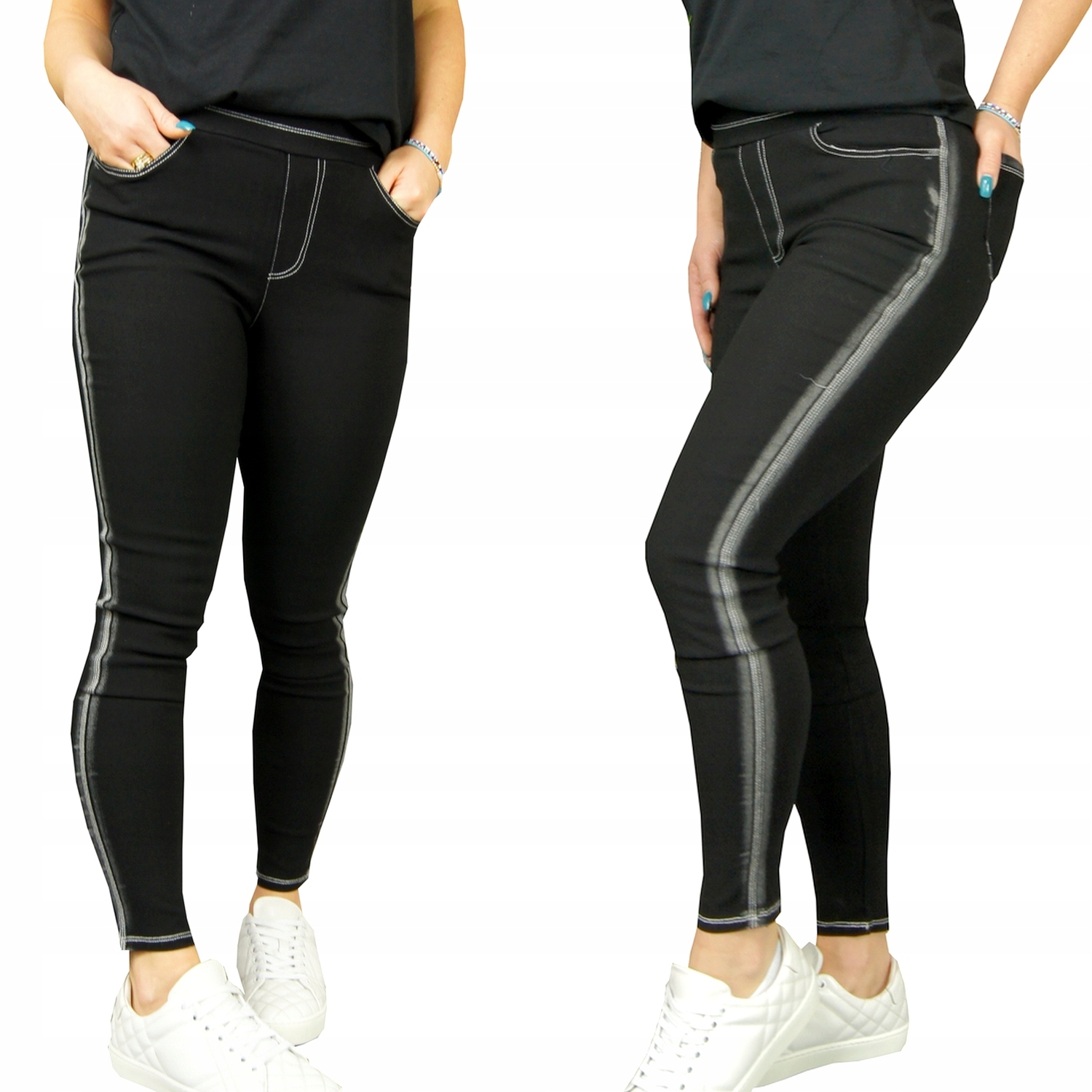 

Spodnie legginsy Modne Kieszenie Lampas Trend 164