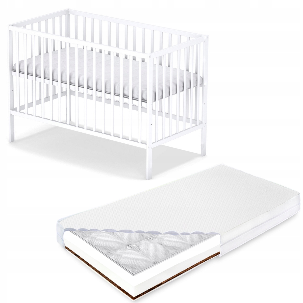 

Łóżeczko Magda b/sz białe materac Gpk 10 cm Tap