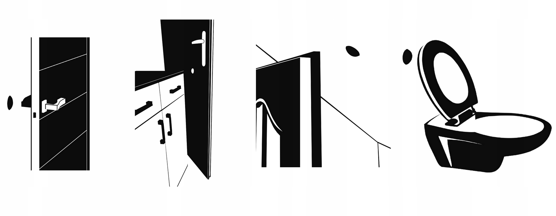 ODBOJNIK do drzwi ścienny ODBÓJ na ścianę 6 SZT Materiał tworzywo sztuczne