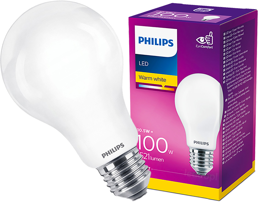 

Żarówka Philips Led 10.5-100W E27 ciepła biel