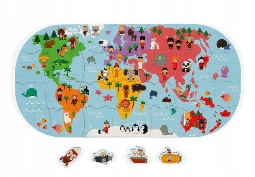 

Janod: Puzzle do kąpieli Mapa świata 28 el. 4719
