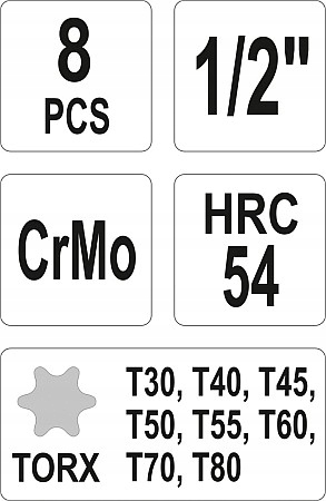 UDAROWE KLUCZE TRZPIENIOWE TORX YT 1065 YATO Kind E torx