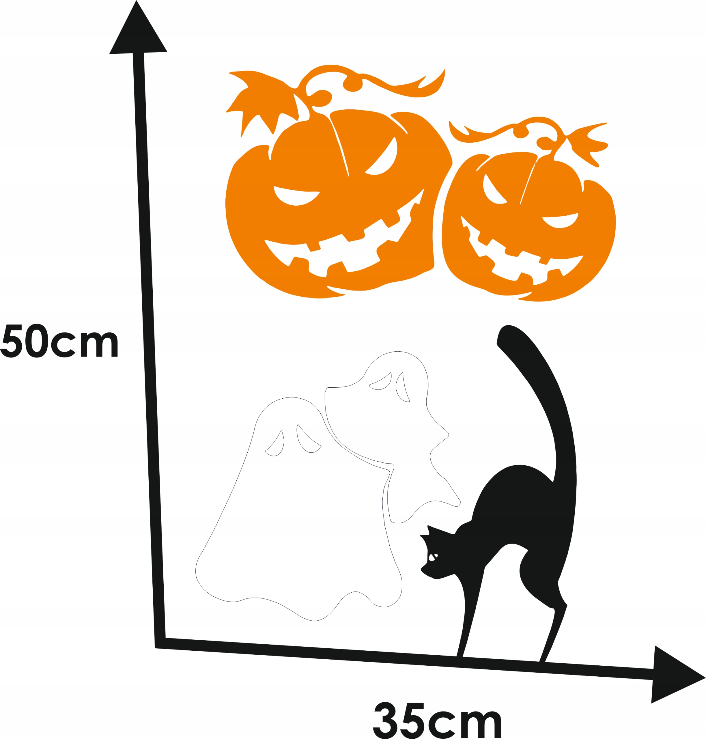 

Dekoracja na halloween zestaw dynia duch i kot