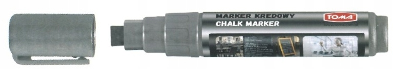 Marker srebrny KREDOWY 8x5mm ścięty do tablicy szyby potykaczy TO-291 TOMA