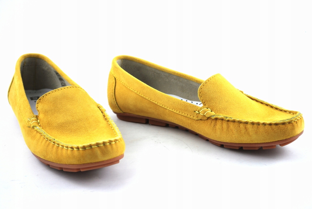 NESSI 17130 mokasyny damskie żółte skóra R.38 Rozmiar 38