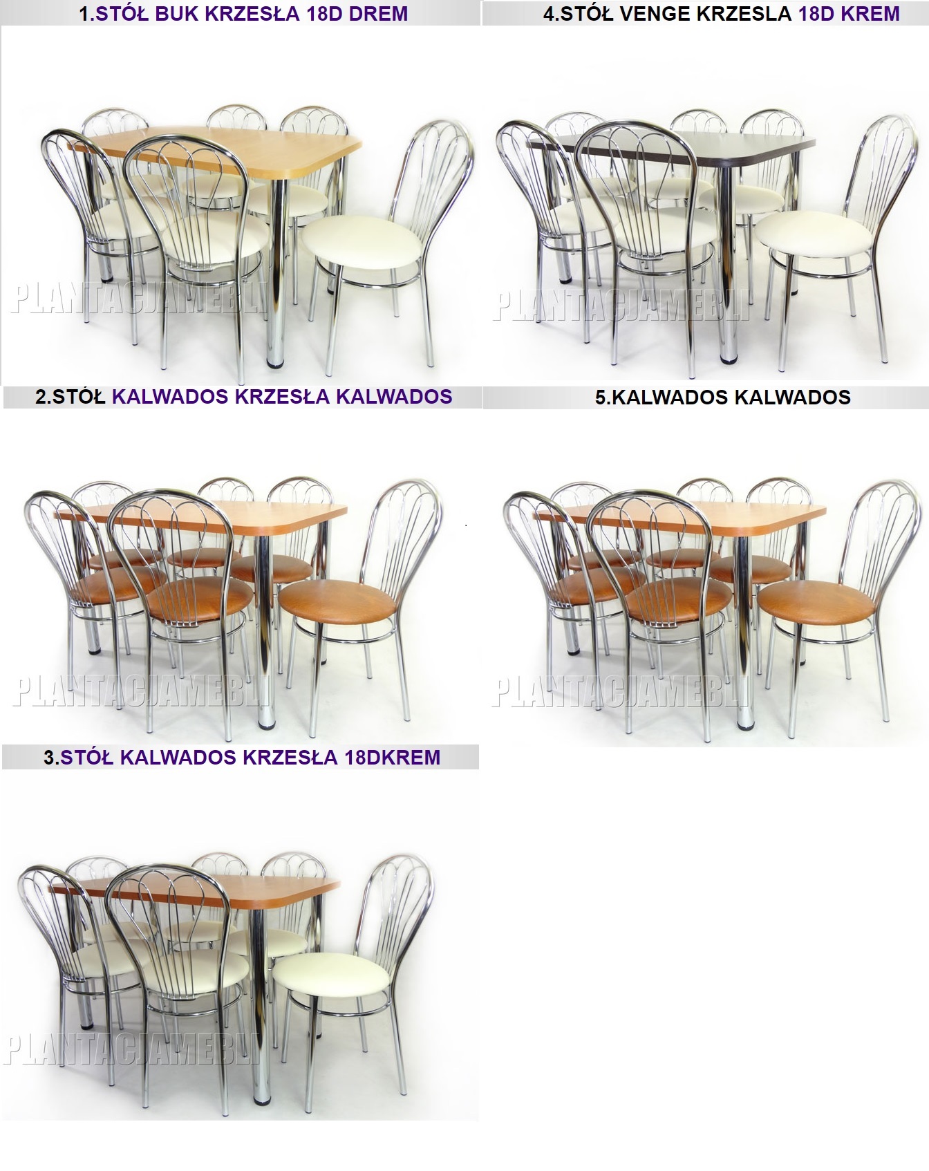 ZESTAW STÓŁ 120/70 CHROM +4 VENUS POLSKA KRZESŁA Szerokość mebla 70 cm