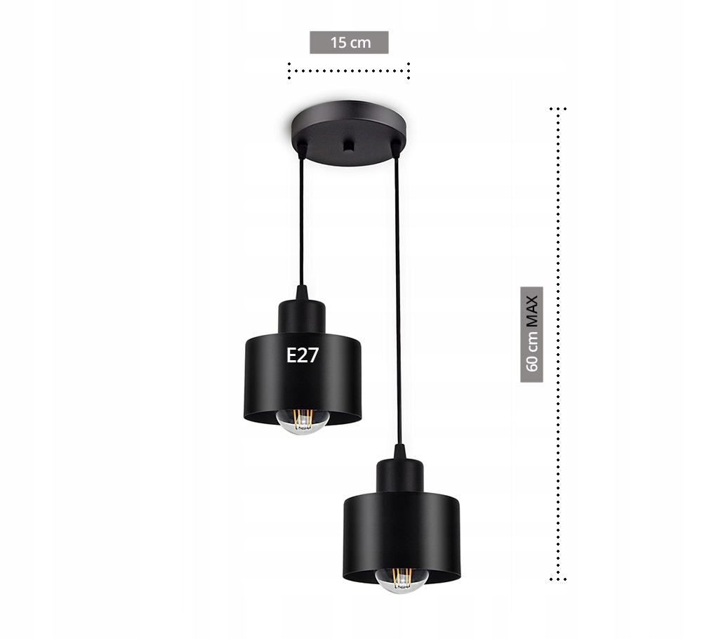 LAMPA SUFITOWA PLAFON ŻYRANDOL LOFT EDISON LED Kolor biały czarny odcienie szarości i srebra