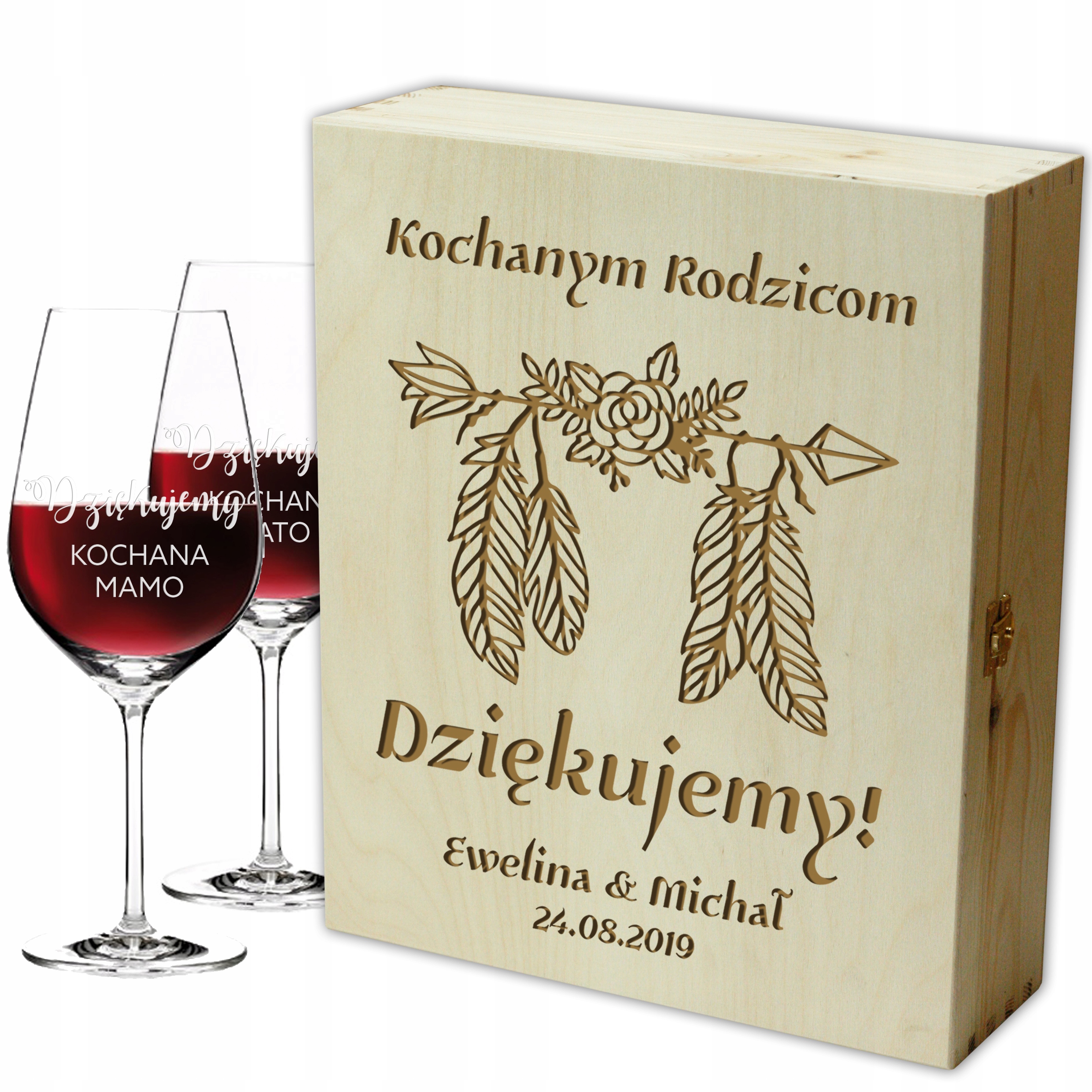 

Zestaw Na Wino podziękowanie Dla Rodziców Ślub gr.