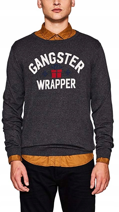 

65* Esprit Gangster Męski Sweter Bawełniany L
