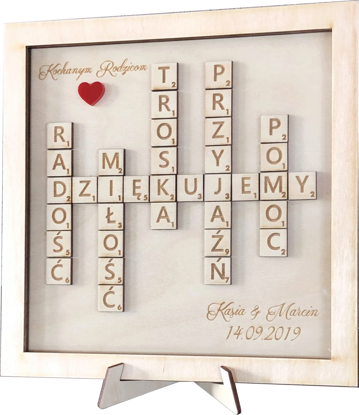 

podziękowanie Ślub dla rodziców dziadków Scrabble