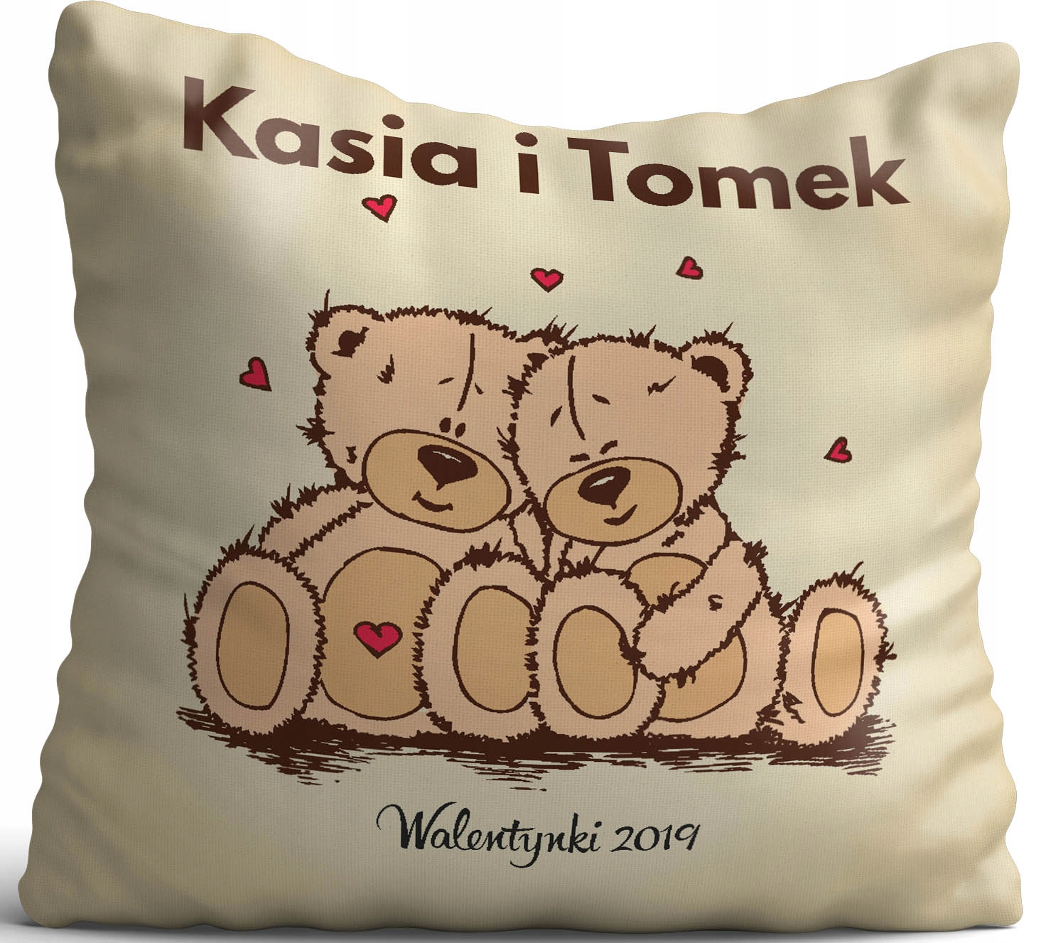 PODUSZKA WALENTYNKI WZORY NADRUK PREZENT 40cm